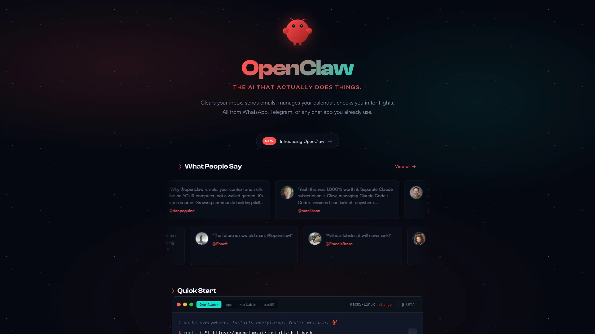 OpenClaw AI Assistant Interface